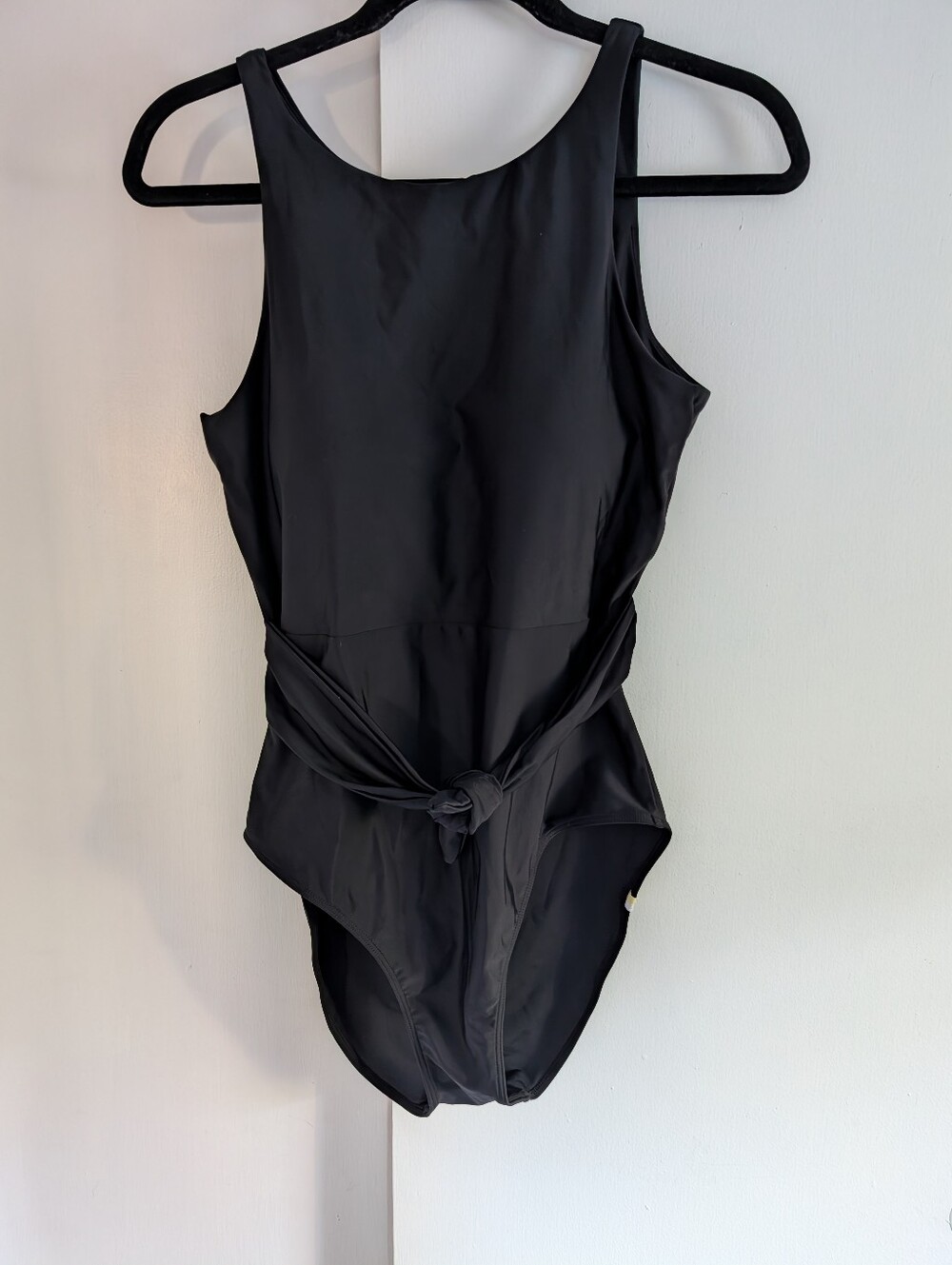 summersalt Black One-Piece Swimsuit with Waist Tie Size 10 Open Back